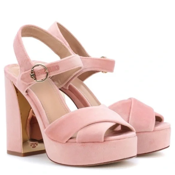 Tory Burch Loretta Velvet Platform Sandal - New In Box- Size 9.5 - Reemoly - Picture 1 of 16